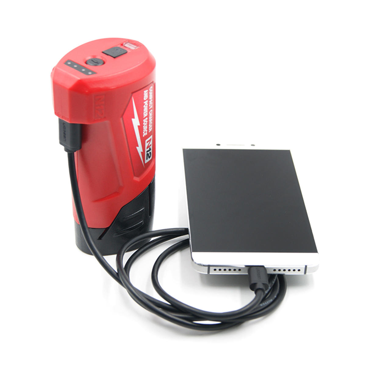USB Battery Charger Adapter Power Source For Milwaukee 48-59-1201 M12 N12 12V 