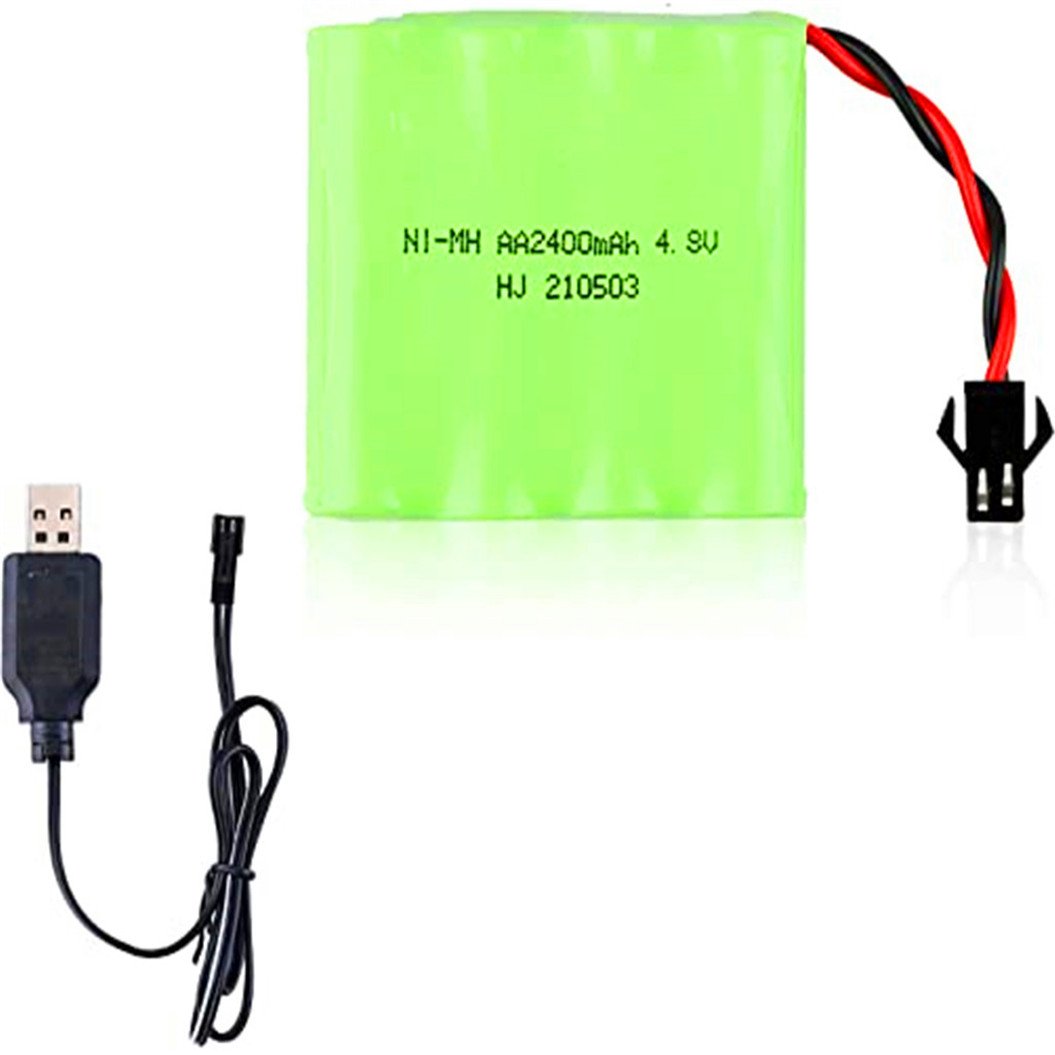7.2V Ni-MH AA Battery Pack 2400mAh with SM-2P 2Pin Plug USB Charger for RC Car 