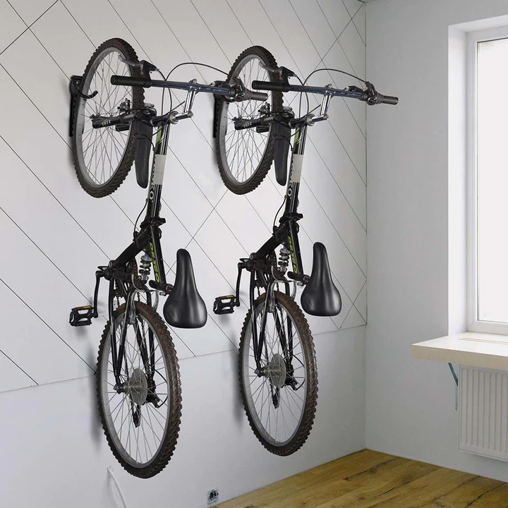 Apex BR-STD Garage Wall Bike Storage Stand & Vertical Rack Fits 2 Bikes 